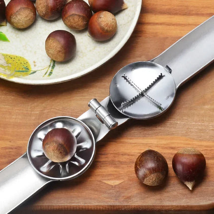 2025 Stainless Steel Chestnut Opener, Cross Shaped Chestnut, Household Multifunctional Peeling Tool, Chestnut Clip, Walnut Clip