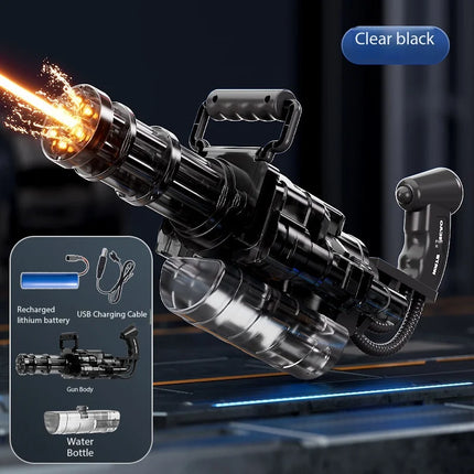 Electric Gatling LED Light Water Gun High-Speed Continuous Burst Rotating Summer Outdoor Beach Pool Party shooting Toy Gift