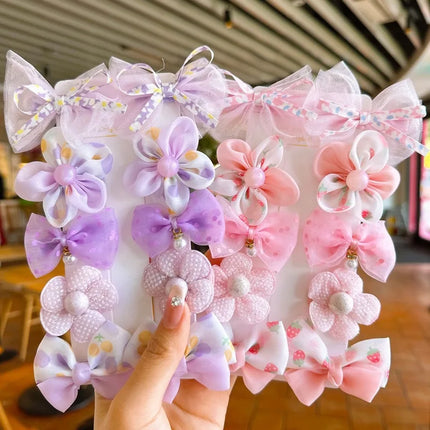 Children's Bow Hair Clips, Cute Baby Small Hair Clips, Girl's Non-damaging Hair Accessories, Princess Flower Hair Accessories