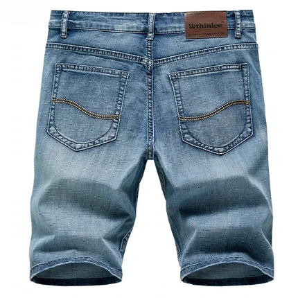 2025 Summer New Men's Denim Shorts Classic Black Blue Thin Section Fashion Slim Business Casual Jeans Shorts Male Brand