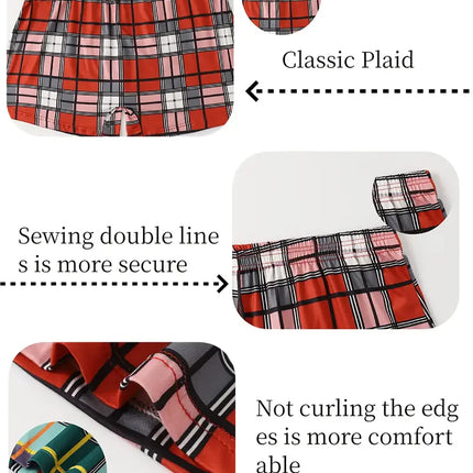 6pcs of Random Color Checkered Elderly Pants Loose and Comfortable Oversized Youth Sleepwear Discounted Breathable Men Underwear
