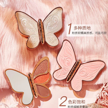 Butterfly Eye Shadow Six Color Eyeshadow Palette Easy to Color Glitter Matte Makeup Make-up For Women Korean Cosmetics Makeup