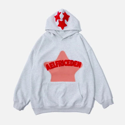 2024 Fall hip hop street graffiti hoodie women's retro casual sports baggy hoodie