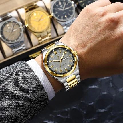 POEDAGAR Top Fashion Men Watches Stainless Steel Waterproof Luminous Classic Male Watch Date Week Men's Quartz Wristwatch Reloj