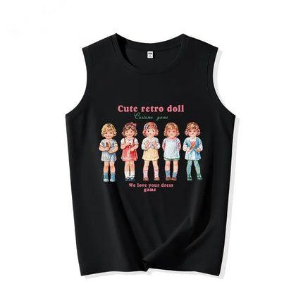 Pure Cotton Sports Tank Top Women's Summer Outdoor Baskeall orm Svel Vest Loose Hanging Ne irt