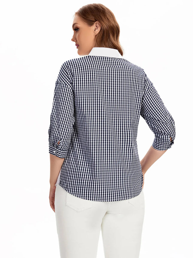 Women Plus Size Woven Spring And Autumn Fashionable Shirt