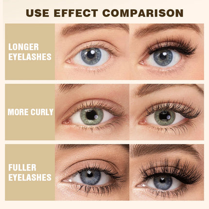 QIBEST Eyelash Makeup Set Eyebrow Eyelash Growth Serum Nourishing Enhance And 4D Black Mascara Curling Thick Lengthening Eyelash