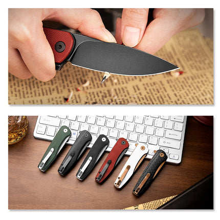 TRIVISA Pocket  Hummingbird  Knife  with Clip High Quality  14C28N Blade Micarta G10 Handle Hunting Camping Outdoor Survival EDC