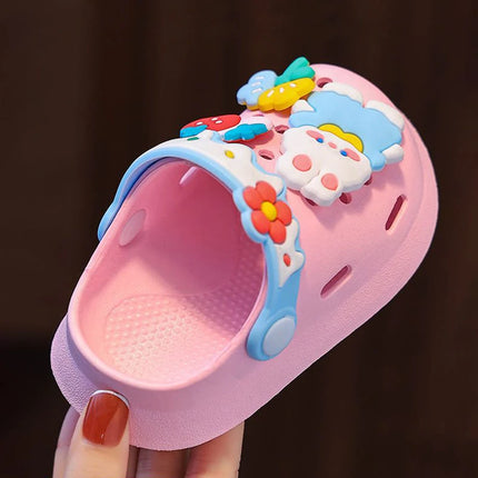Cute Cartoon Bunny Garden Shoes For Girls Soft Sole Clogs For Baby Breathable Non-slip Indoor Outdoor Beach Sandals Trendy