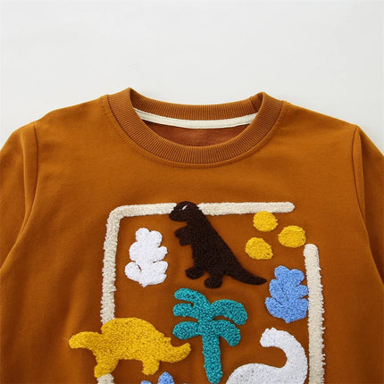 Jumping Meters 2-7T New Design Cotton Boys Sweatshirts Dinosaurs Children's Sport Shirts Long Sleeve Kids Autumn Spring Clothes