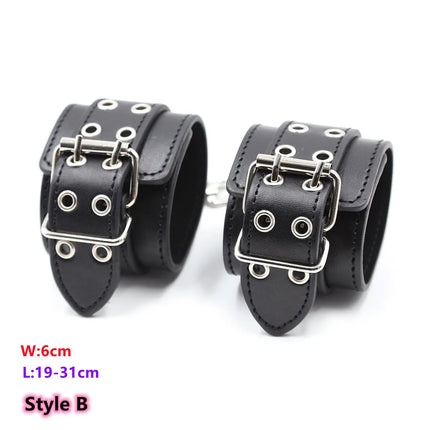 Bdsm Bondage Leather Strap Rope of Restraints Handcuffs with Cross Harness Lock for Fetish Adults Sex Games Erotic Accessories