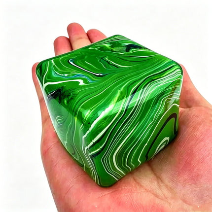Stress Cube Squishy Gel Ball Marble Swirl Slow Rebound Soft Stretch Squeeze Fidget Sensory Decompression Anxiety Relief Toy.