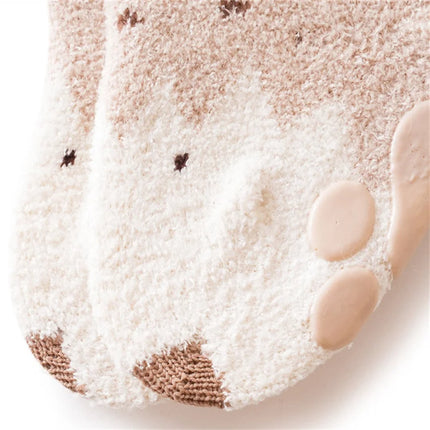Lawadka Winter Newborn Baby Girl Boy Socks Anti Slip Coral Fleece Toddler Socks For Girls Boys Thick Warm Infant Baby Sock 0-3Y