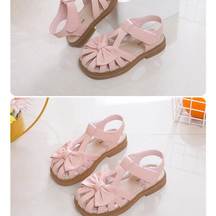 Baby Sandals for Girl Peep-toe Breathable Bow-knot Princess Children Fashion Soft 2024 Summer New Girls Sandals Cute Versatile