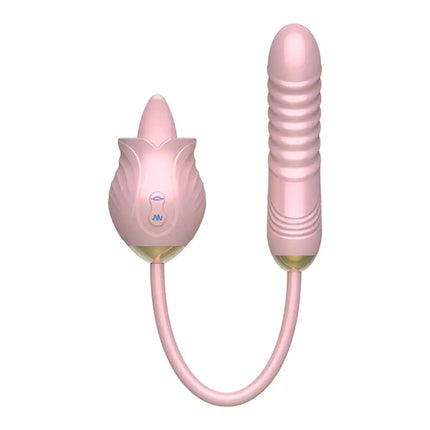 Rose Tongue Licking Vibration Sex Toys Silicone Dildo Vibrator for Women 3in1 G Spot Stimulate Anal Vibrators Adult Sex Toys