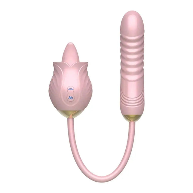 Rose Tongue Licking Vibration Sex Toys Silicone Dildo Vibrator for Women 3in1 G Spot Stimulate Anal Vibrators Adult Sex Toys