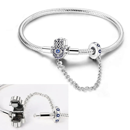925 Sterling Silver Bracelets 17-20CM Original Leaf Clover Butterfly Heart Bracelet Fit DIY Charms Beads Fashion Women Jewelry