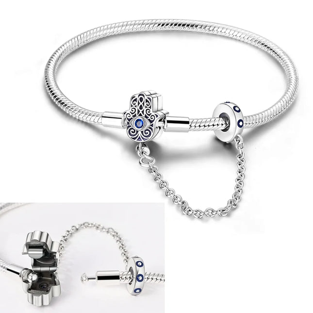 925 Sterling Silver Bracelets 17-20CM Original Leaf Clover Butterfly Heart Bracelet Fit DIY Charms Beads Fashion Women Jewelry