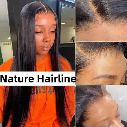 Peruvian Straight 13x4 Lace Frontal Natural Color Hair 100% Human Hair For Women Pre Plucked Bleached Knots 4x4 Lace Closure