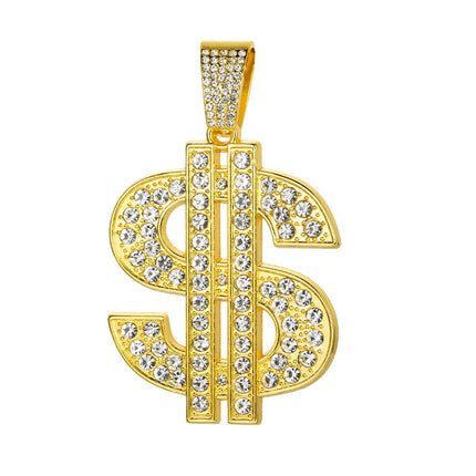Fashion Hip Hop Dollar Pendant Necklace with 13mm Cuban Chain US Dollar Money Sign Necklaces Rap Rock Punk Jewelry For Man Gift