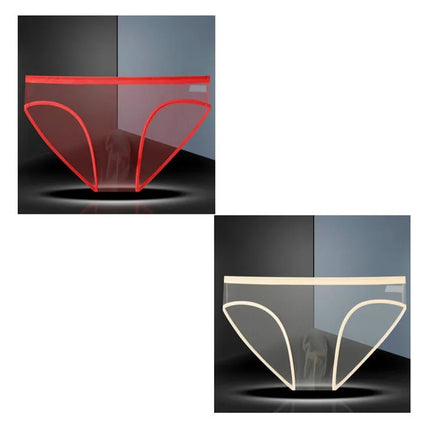 1-2 Pcs Sexy Full Transparent Men's Mesh Underwear Ultra-thin Breathable Ice Silk Seamless Briefs Erotic Male Underpants