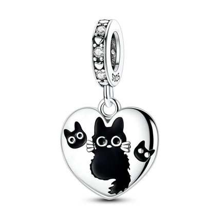 2025 New Charm 925 Sterling Silver Glow Firefly Travel Airplane Cat Paw Dragon Bead Fit Bracelet Bangle Necklace DIY Jewelry