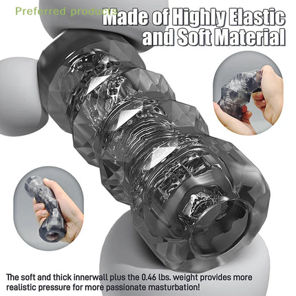 Soft Pussy Vagina Masturbation Products Male Silicone Masturbator Cup Penis Trainer Adult Endurance Vacuum Pocket Cup For Adults