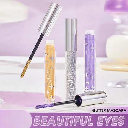 Diamond Mascara Shiny Galaxy Sequins Glitter Lash Mascara Eyelashes Waterproof Fast Dry Curling Thick Mascara Shimmer Makeup