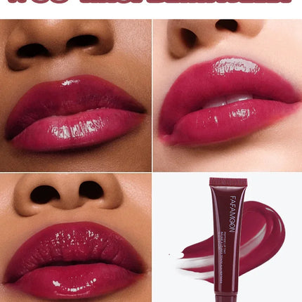 1pcs Soft Tube Mirror Lip Gloss Lip Oil Nude Brown Plumping Lip Gloss Moisturising Transparent Lipgloss Beauty Cosmetics Makeup