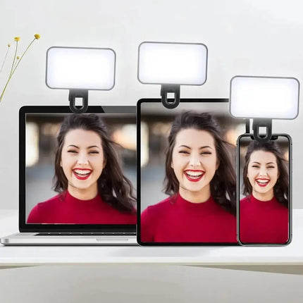 Upgrade Portable Mini Selfie Fill Light Rechargeable 3 Modes Adjustable Brightness Clip On For Mobile Phone Make Up Computer Fil