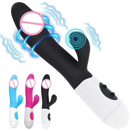 Vibrator Dildo for Women G-Spot Vibrator Clitoral Stimulator Vibrating Wand 10 Mode Rabbit Vibrators Adult Sex Toy for Men Women