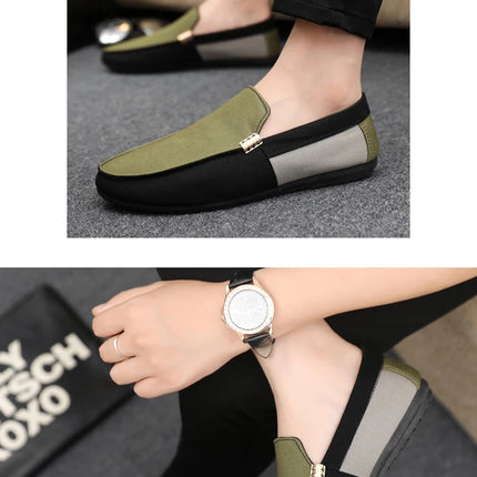 2025 Spring/Autumn New Arrivals: Fashionable Men's Shoes Large Colour Block Patchwork Loafers Versatile Stylish  Student Shoes