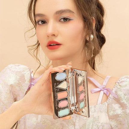 Flower Knows Swan Ballet 6 Color Eyeshadow Palette Matte Shimmer Pearl Glitter Waterproof Highly Pigmented Long Lasting Makeup