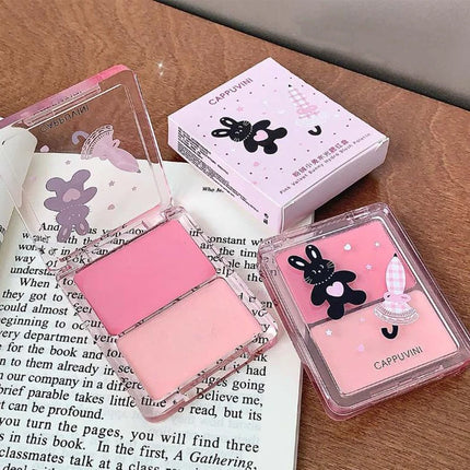 Cappuvini Water Shining Cheek Blush Highlighter Cream High Gloss Glitter Rouge Natural Brighten Face Contouring Blush Makeup
