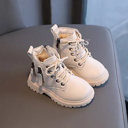 2025 Spring Autumn Winter Ankle Boots Light Girl Platform Shoes Burgundy Beige Black Boys Short Boots Super Cozy Shoes