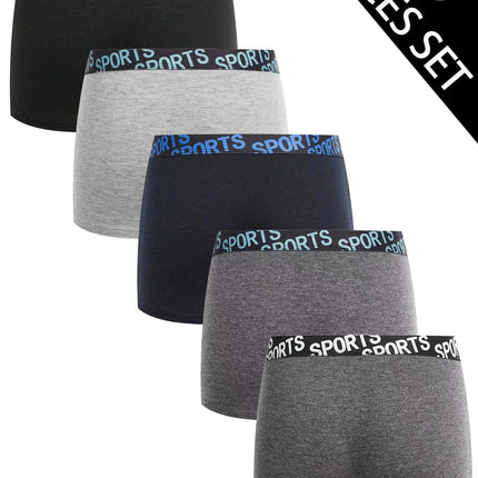 5-Piece Set Comfortable Breathable Wide Waistband Underwear for Boys 8-12 Years Old Student Boxer Briefs Boys Flat Briefs