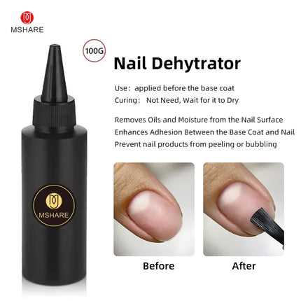 MSHARE 100ml Shiny Top Coat No Wipe Top Nail Gel for Gel Polish Semi-permanent Varnish No Sticker Hard Top Gel