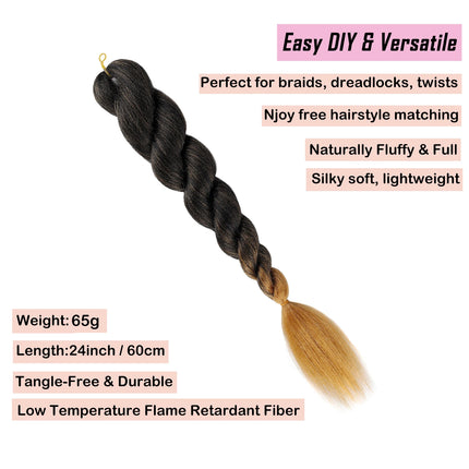 Colorful Ombre Jumbo Braiding Hair Low Temp Flame Retardant Synthetic Hair Bulk Tangle Free Crochet Twist Braids Hair Extensions
