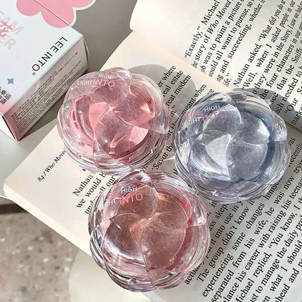 LEE INTO Dream Flower Highlight Powder Brightens and Contours Pearlescent Glitter No Flying Powder