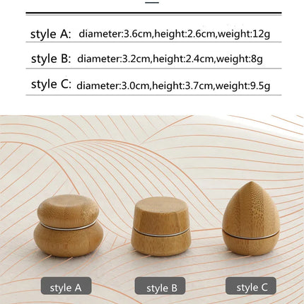New 5g Natural Bamboo Jar With Aluminum Tank Empty Eye Cream Jar Balm And Lipstick Cosmetic Container Mini Jar Portable Packing