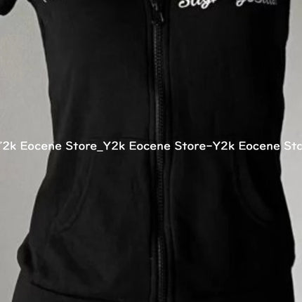 Y2K Subculture Skull Print Zip Cardigan Short Sleeve Women Japan Slim Fit Striped Hoodie Casual Tops Fashion Streetwear Clothes
