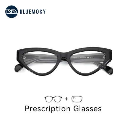 BLUEMOKY S Size Handmade Acetate Prescription Glasses For Women Cat Eye Myopia Optical Eyeglasses Progressive Myopia Eyewear