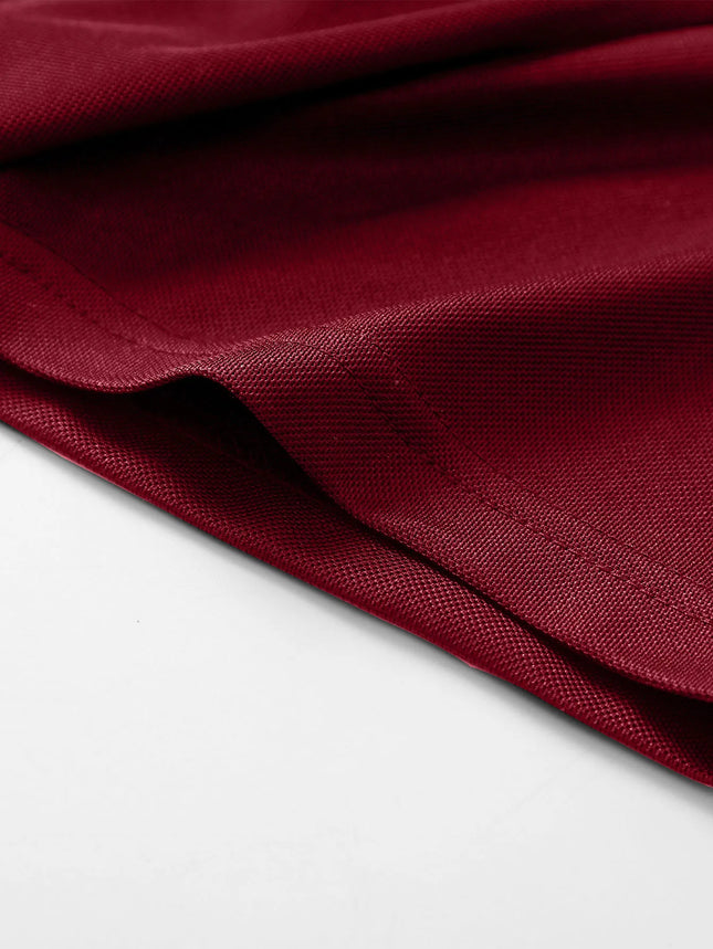 1-piece set of men's plus size summer ultra-thin breathable solid color lapel short sleeved polo shirt, polo shirt. Hand knitted