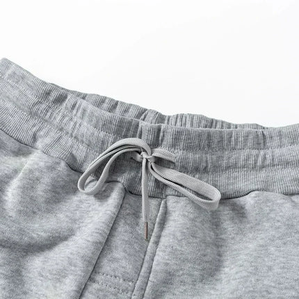 Latest Fashionable Men's Dragon Print Comfortable Fleece Natural Color Drawstring Waist Versatile Sports Pants