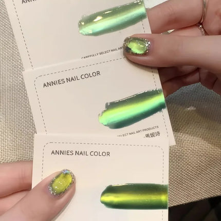 New Style Glass Bead Cat Eye Gel Nail Polish Green Blue Crystal Nail Polish Ice Transparents Gel Nail Polish Art Salon Supplies