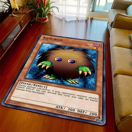 Yu-Gi-Oh Blue Eyes White Dragon Anime Non-slip Carpet Cartoon Floor Mat for Living Room Bedroom Decorative Area Rug Perfect Gift