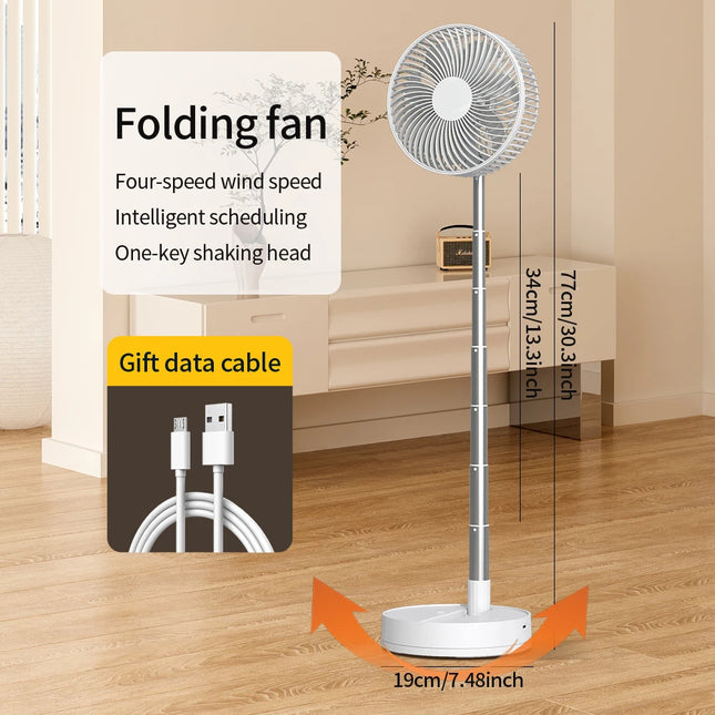 KASYDoFF Portable Oscillating Desk Fan, 8-Inch & 5400mAh USB Battery Operated Fan with 4 Speed Strong Airflow Foldable Personal
