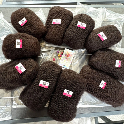 10-16Inch Natural 4C Afro Kinky Curly Bulk Human Hair Extensions No Weft Brazilian Remy Bulk for Locs Braiding Hair