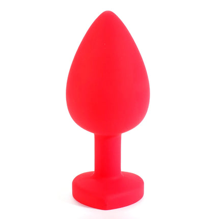 Silicone Anal Plug Adult Toys for Men Women Heart Crystal Anal Trainer for Couples Sex Toys Silicone Butt Plug Anal Toy 3 Sizes