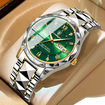 POEDAGAR Business Luxury Men's Quartz Watches Waterproof Luminous Stainless Steel Men's Wristwatch Date Week Sport Men's Watch Reloj